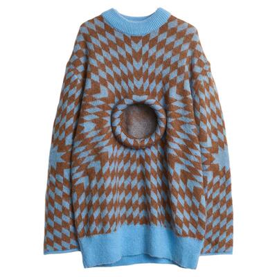 Pronounce 秋冬款男女同款圆环菱形针织衫银泰百货精品 301596