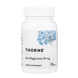 美国Thorne悦恩甘氨酸锌胶囊男女备孕精子质量补锌活性锌30mg60粒