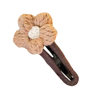 针织花朵鸭嘴夹女后脑勺半扎一字发夹子2025新款高级感鲨鱼夹大号