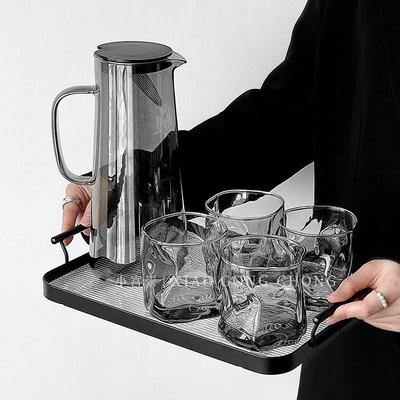 轻奢高颜值扭扭水杯子套装家用待客厅大容量冷水壶杯具玻璃杯茶杯