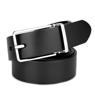 新款不锈钢防过敏男士皮带头层纯牛皮针扣商务腰带真皮线切日字扣