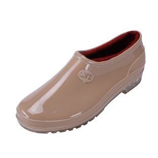 时尚浅口女士低帮保暖雨鞋水靴胶鞋套鞋下雨天工作防滑加棉雨靴女