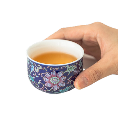 彩霁蓝主人杯珐琅美学好物陶瓷
