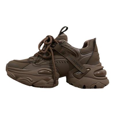 snowelf圆头复古厚底老爹鞋女款