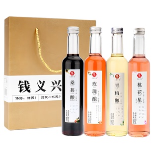 钱义兴吴语侬音果酒礼盒300mlx4逛太湖文创果酒苏州特产味道低度