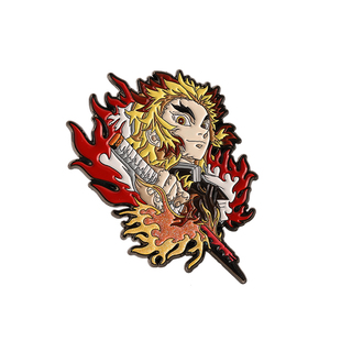 FooLii孚狸鬼灭之刃炼狱杏寿郎金属徽章胸针大哥猫头鹰动漫周边品