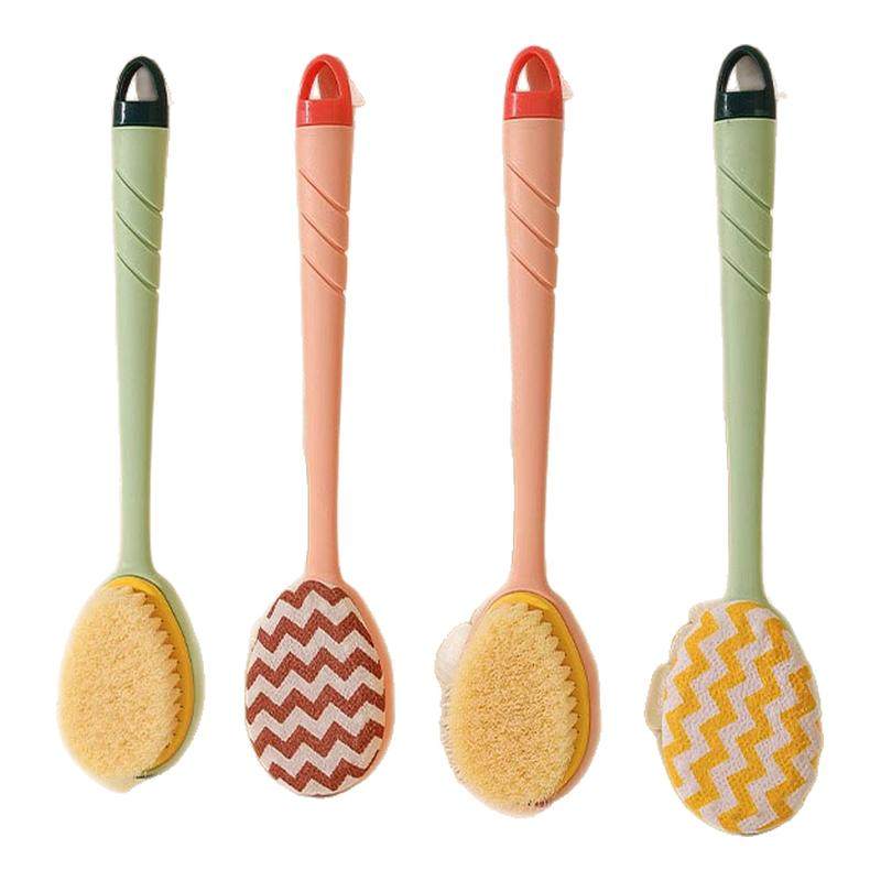 搓澡巾长柄软毛双面沐浴刷二合一搓背搓澡神器洗澡刷擦背后背手柄