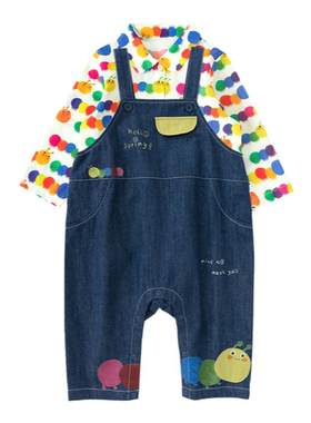 幼歌卡通衬衫牛仔背带裤