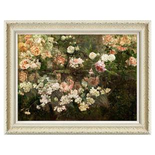 风色五月花园古典田园花卉油画美式客厅餐厅卧室书房玄关装饰画