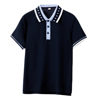 藏青色上衣短袖校服小学生班服