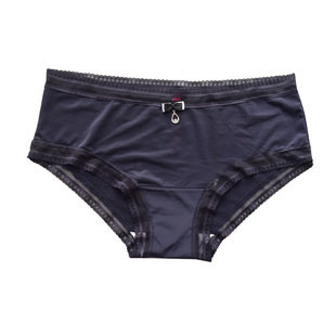 内裤女性感欧美低腰牛奶丝蕾丝无痕纯色黑色丝滑冰丝女士三角内裤