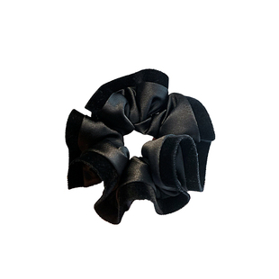 日韩高级感缎面大肠发圈简约黑色皮筋日常通勤弹力耐用头饰发绳女