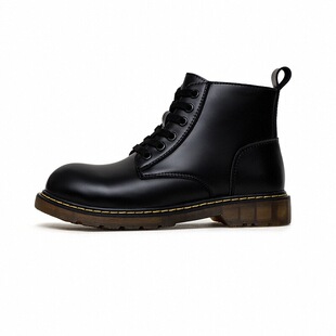 马登黑色经典短款6孔马丁靴高帮显瘦机车厚底英伦风单靴子女春秋