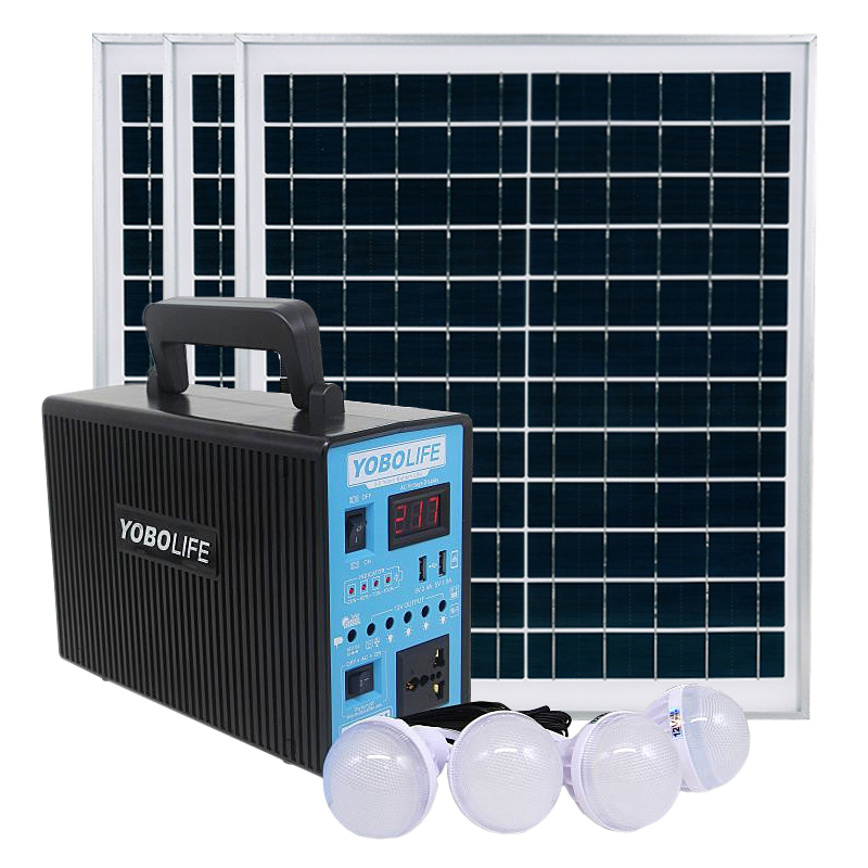 太阳能发电系统全套220V交流电家用户外灯照明蓄电池板能手机充电