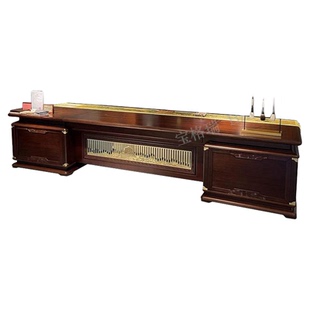 新中式实木大班台老板桌办公桌椅书柜组合乌金木总裁总经理花梨木