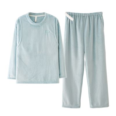 月子服法兰绒加绒加厚秋冬季孕妇哺乳睡衣大码家居服套装产妇保暖