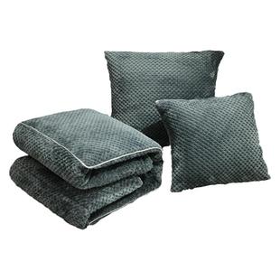 纯色抱枕被子两用加绒加厚车子靠枕沙发靠垫可爱办公室午休毯冬天