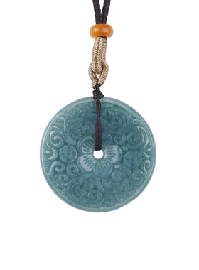 玄灵阁天然A货翡翠平安扣吊坠