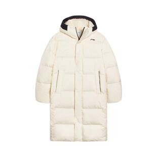 中国李宁长羽绒服男女款2023冬季新品保暖长款羽绒服外套AYMS021