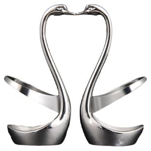 合金天鹅聚会酒店水果叉勺架创意可爱欧式奢华咖啡勺刀叉勺收纳座