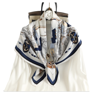 小丝巾女大号方巾纱巾妈妈春秋冬季送妈妈礼物正方形薄围巾90×90