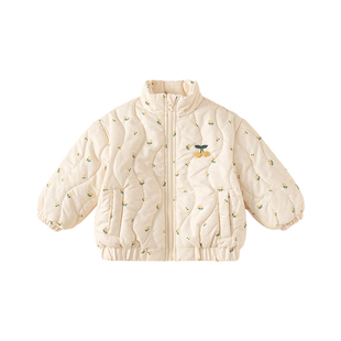 INSbobo童装女童棉服外套冬季新款儿童夹棉上衣森系女孩棉衣冬装