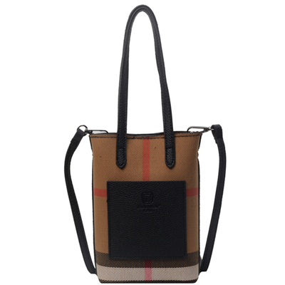 格子帆布包包女2025新款夏天斜挎小包流行手提包小拎包单肩水桶包