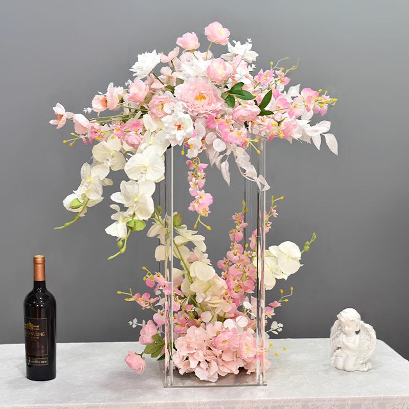 新款亚克力几何桌花餐桌花摆花酒店餐厅婚礼宴会圆桌中间装饰摆件