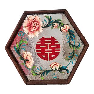 掐丝珐琅diy画手工材料包景泰蓝手工diy材料新婚礼物订婚牡丹喜