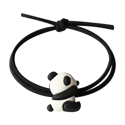 川野熊猫橡皮筋发圈可爱网红气质