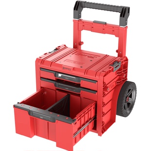 Qbrick红色酷比克2.0堆叠抽屉式拉杆工具箱组合式拉杆五金收纳箱