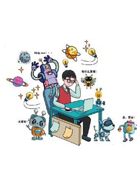 少儿编程机器人贴纸防水好贴自粘