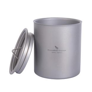 必唯纯钛水杯350ml双层防烫户外马克杯带盖杯子露营茶杯咖啡杯
