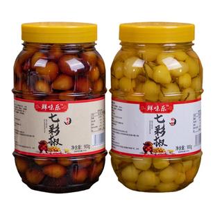 广西泡椒五彩七彩辣椒灯笼椒酱酸辣新鲜下饭菜酱菜酱油大蒜酱香