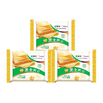 蒙牛早餐家用芝士片166g×3袋