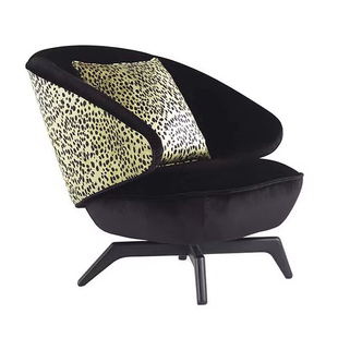 意式轻奢布艺沙发椅设计师豪华别墅客厅家用休闲椅阳台靠背懒人椅