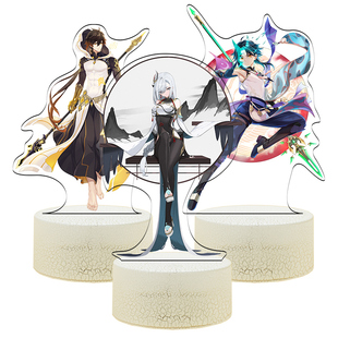 16彩遥控胡桃申鹤多款同人原神游戏周边遥控夜灯摆件礼物品