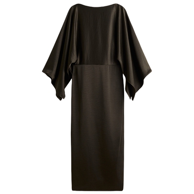 HM女装连衣裙春季法式晚宴缎质披风式party小礼服1319917