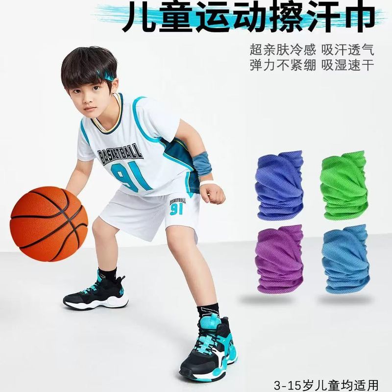 夏天儿童运动擦汗巾小毛巾降温冰巾篮球跑步手腕吸汗冷感速干腕巾