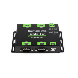 微雪 工业级USB转4路RS232串口转换器带隔离 FT4232HL 接口可选