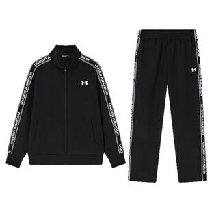 安德玛童装春季学生立领运动外套裤子中性大童透气休闲针织套装