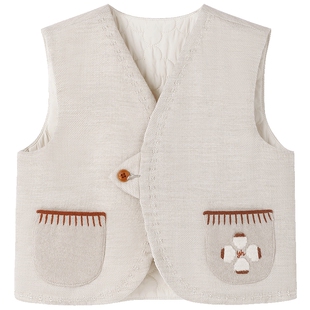 【高定系列】英氏儿童家居服上衣秋冬外套加绒抗菌马甲新款