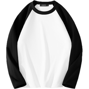 gxg.jeans男装 多色插肩袖基础打底长袖T恤男女同款情侣 春秋热销