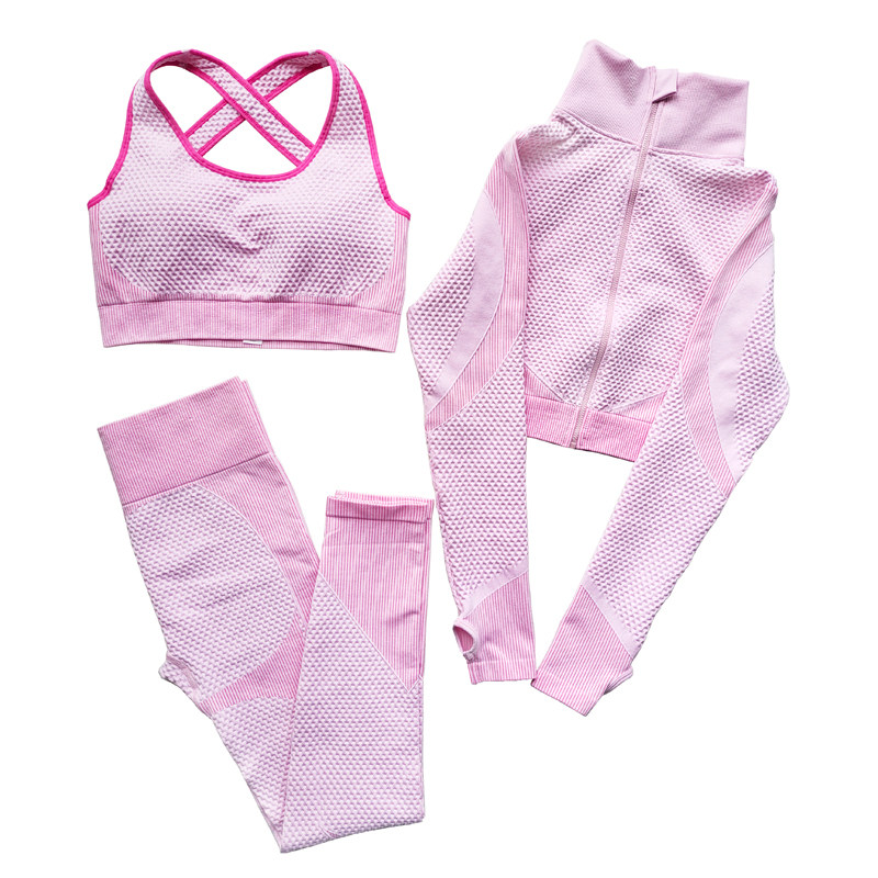 运动健身瑜伽服三件套女式