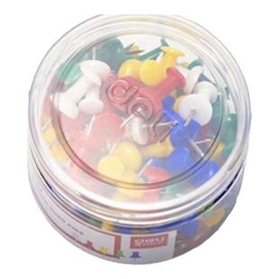 得力工字钉大头针80枚按钉图钉装饰彩色工字钉大头钉别针子墙钉小图钉照片墙软木板钉固定针金属服装立裁钉