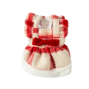 法式小众狗狗圣诞节衣服可爱蝴蝶结棉衣中小型犬保暖比熊宠物裙子