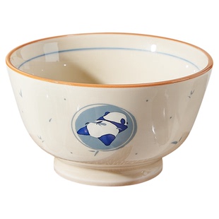 可爱儿童熊猫陶瓷饭碗家用吃饭碗好看的个人专用碗具套装礼盒小碗