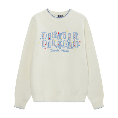 BIPOLAR几何撞色套头毛衣