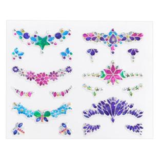 六一儿童节演出化妆亮片脸上妆容贴纸脸部装饰碎钻眉心贴花幼儿园舞台表演专用彩妆公主玩具芭比娃娃面部饰品