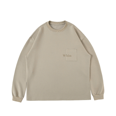 WHIMNOTION竹节纹理长袖T恤